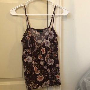 burgundy floral tank top